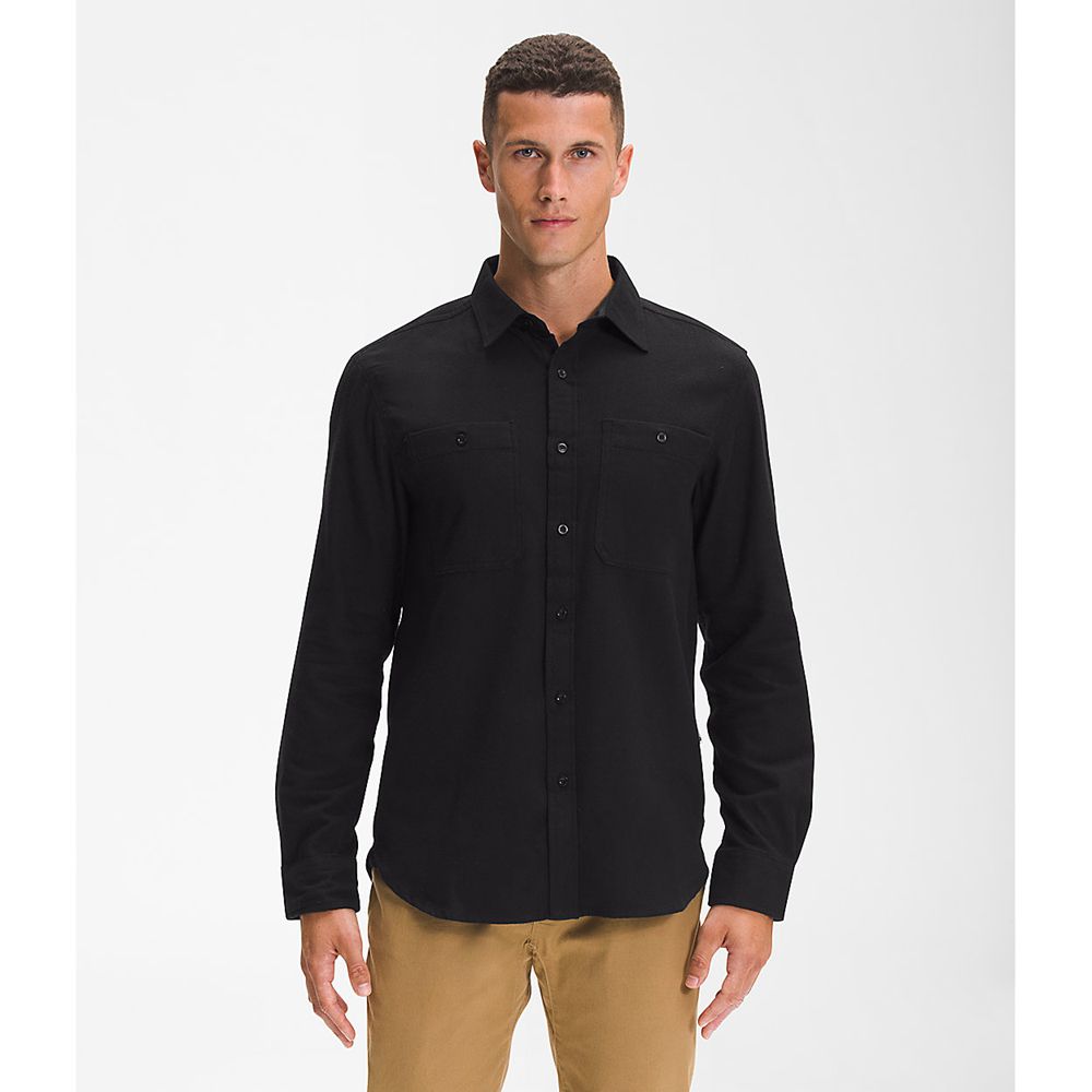 The North Face Long Sleeve Mens Australia - The North Face Arroyo Lw Flannel Black (EGM-173608)